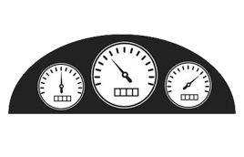 icon image of instrument gauge cluster with three gauge faces