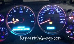Escalade with blue LEDs and red needles