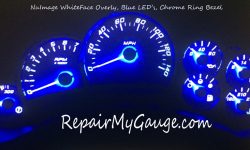 nulmage whiteface overly, blue LEDs, chrome ring bezel