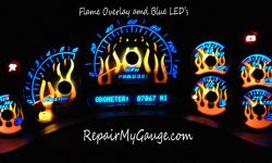 flame overlay and blue LED's
